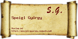 Speigl György névjegykártya